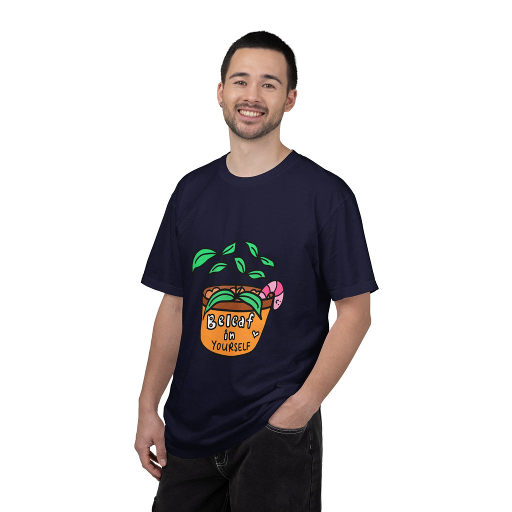 Cute Plant T-Shirt | Mental Health Unisex Shirt | Plants Lover Clothing | Believe In Yourself | Inspirational Quote Pun