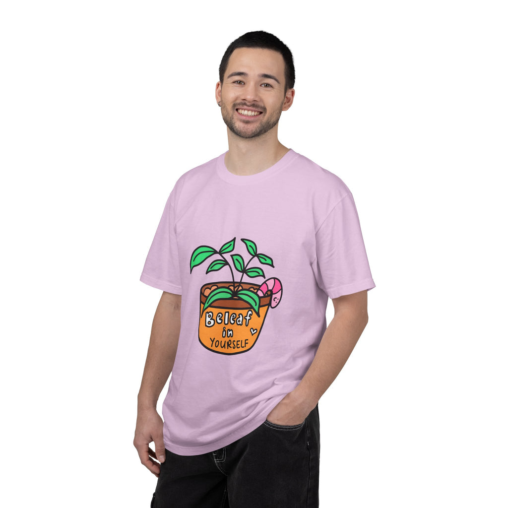 Cute Plant T-Shirt | Mental Health Unisex Shirt | Plants Lover Clothing | Believe In Yourself | Inspirational Quote Pun