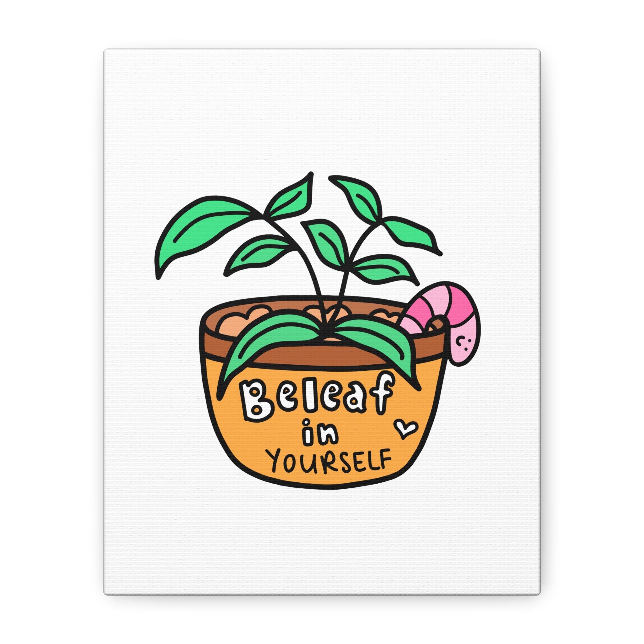 Canvas Wall Art – "Beleaf in Yourself" Plant Illustration
