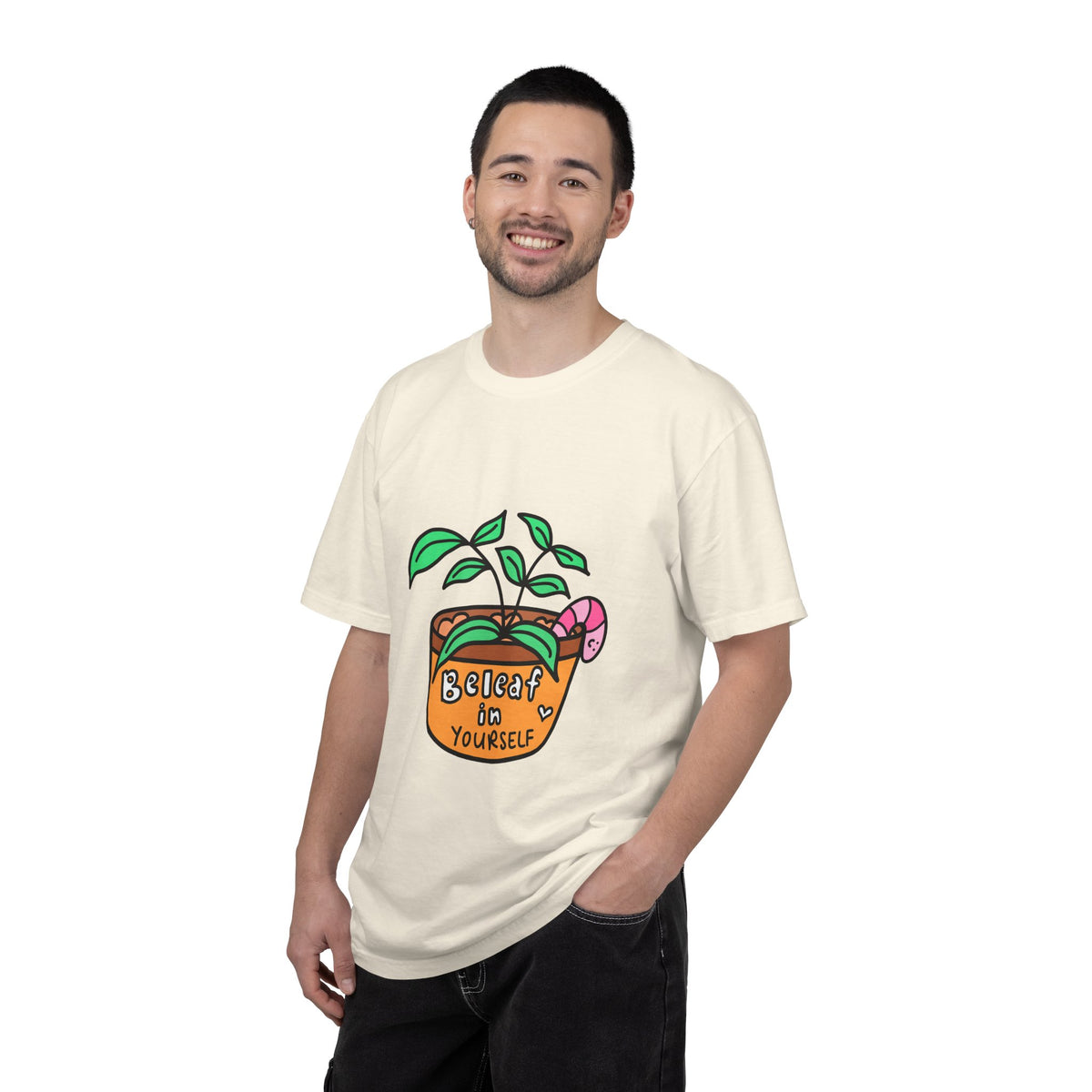 Cute Plant T-Shirt | Mental Health Unisex Shirt | Plants Lover Clothing | Believe In Yourself | Inspirational Quote Pun