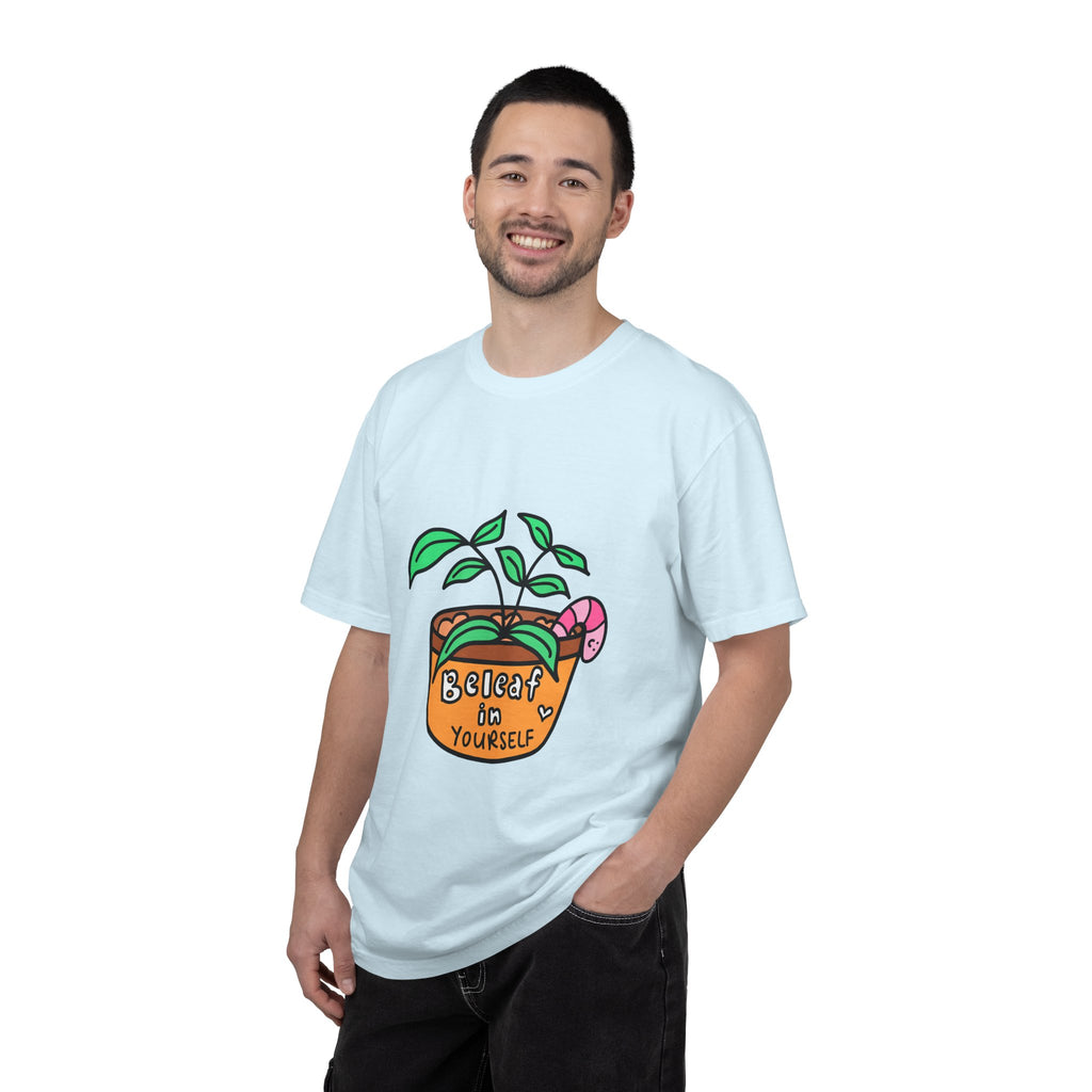 Cute Plant T-Shirt | Mental Health Unisex Shirt | Plants Lover Clothing | Believe In Yourself | Inspirational Quote Pun