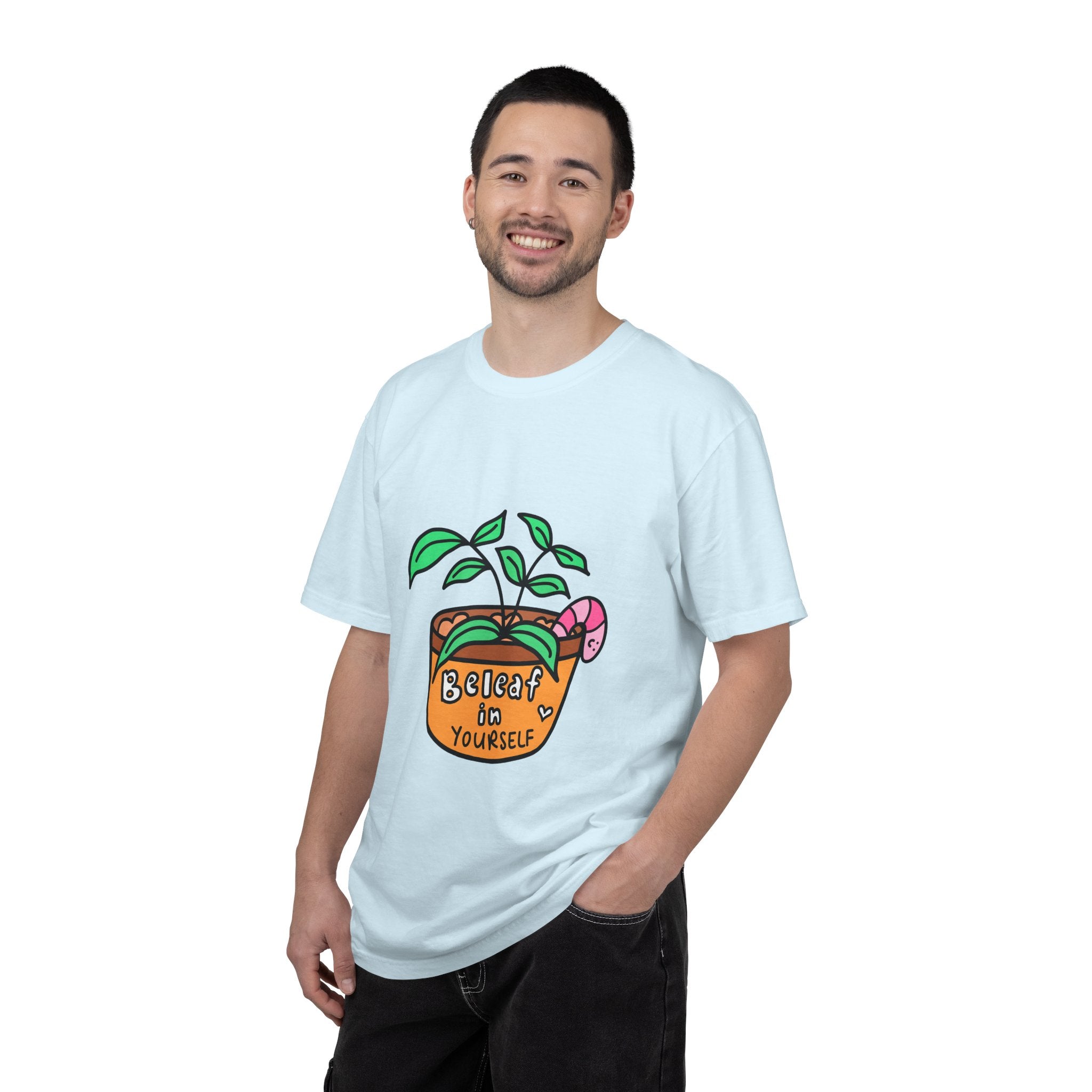 Cute Plant T-Shirt | Mental Health Unisex Shirt | Plants Lover Clothing | Believe In Yourself | Inspirational Quote Pun