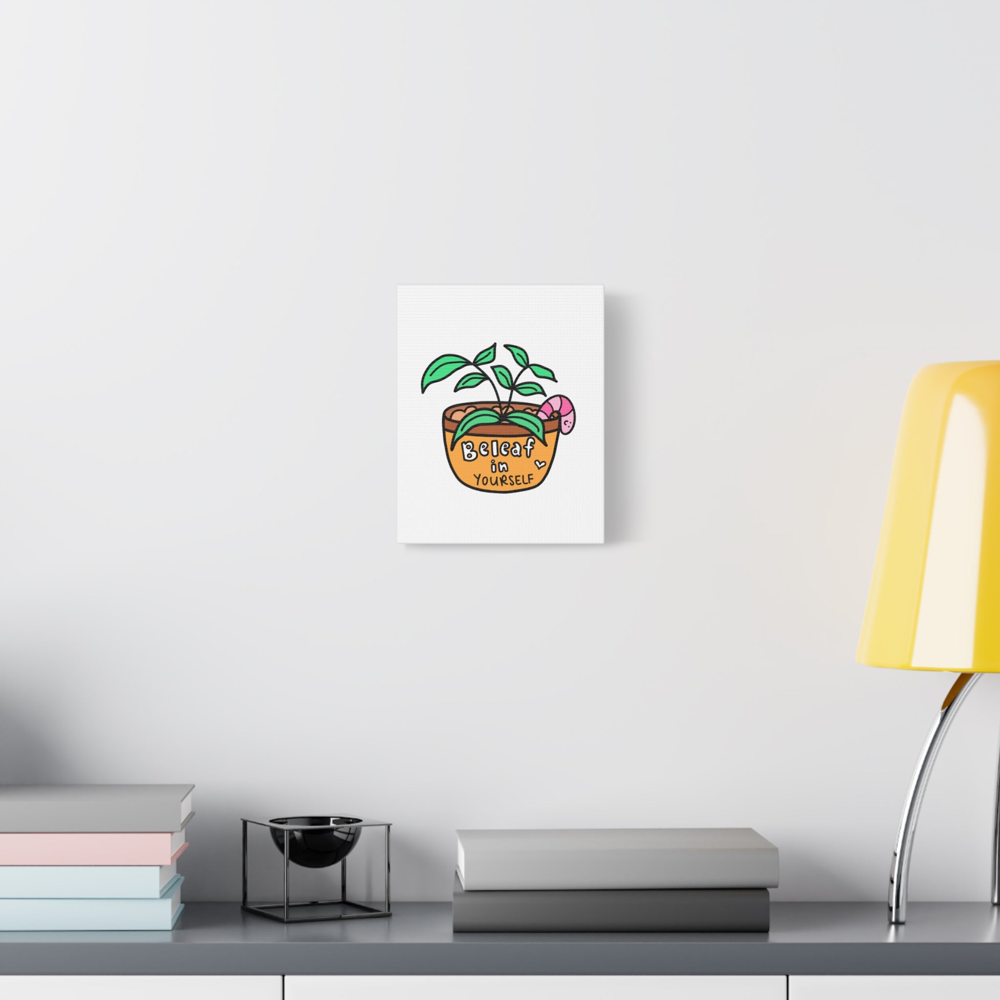 Canvas Wall Art – "Beleaf in Yourself" Plant Illustration