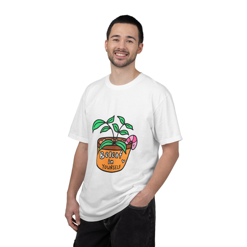 Cute Plant T-Shirt | Mental Health Unisex Shirt | Plants Lover Clothing | Believe In Yourself | Inspirational Quote Pun